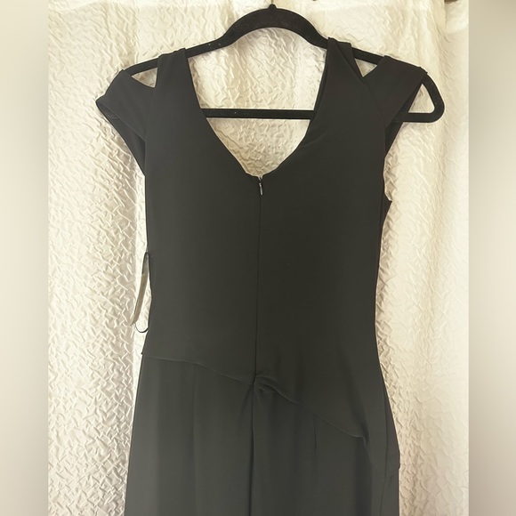 Lauren by Ralph Lauren Wide Leg Jersey Jumpsuit. Color Black. Size 4. - Picture 8 of 8